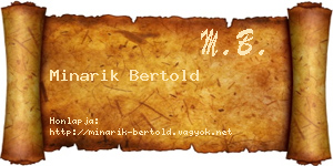 Minarik Bertold névjegykártya